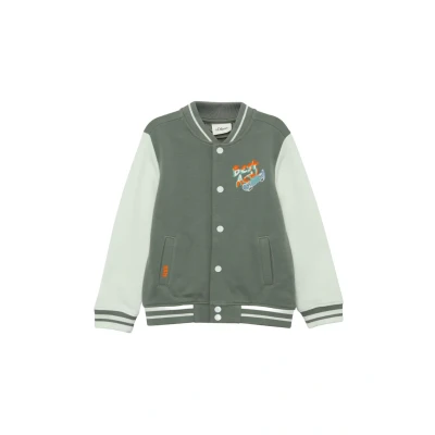 Afbeelding van s.Oliver College MIT Colourblocking UND Print Bomberjacks voor kinderen, Maat: 104/110, Tannengrün