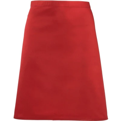Afbeelding van Premier &#039;Colours&#039; Mid Length Apron PR151 Red