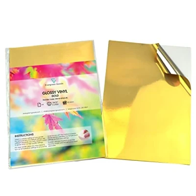 Afbeelding van Evergreen Goods 10 vellen A4 glanzend goud afdrukbare sticker vinyl Waterdichte inkjet en laserafdrukken Zelfklevend kleverig achterlabel