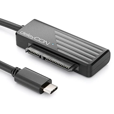 Afbeelding van deleyCON USB 3.0 SATA Adapterkabel C naar 2,5&quot; Inch Harde Schijven HDD&#039;s SSD&#039;s 5 GBit/s UASP I II III Plug&amp;Play