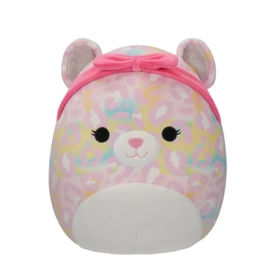 Afbeelding van Squishmallows Michaela Pink Rainbow Leopard W/Pink Headband 30cm Plush