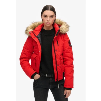 Afbeelding van Superdry Everest Puffer Winterjas, Dames, Maat: 36, High risk red