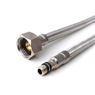 Afbeelding van Xcel Home 2 x M8 x1/2 Flexibele Tap Connectors (600mm) 4 lengtes Paar BSP Keuken/Wastafel Monobloc Mixer Flexi Pipe Tails Gevlochten RVS Stee
