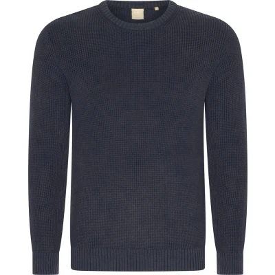 Afbeelding van Mario Russo Rib Sweater Trui heren Pullover Navy 3XL