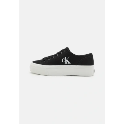Afbeelding van Calvin Klein Jeans Flatform Sneakers laag, Dames, Maat: 42, Black/bright white Textiel