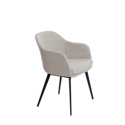 Afbeelding van Light &amp; Living Leone eetkamerstoel bouclé taupe Boucle
