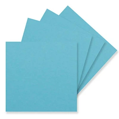 Afbeelding van 100 enkele kaarten, vierkant, 15 x cm in turquoise (blauw) 240 g/m², blanco knutselkaarten, ansichtkaarten, knutselkarton kleipapierkwaliteit