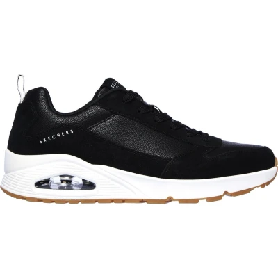Afbeelding van Skechers Sneakers laag, Heren, Maat: 40, Black leather / pu white trim Leer/ synthetisch