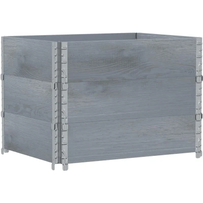 Afbeelding van vidaXL Plantenbak 80x60 cm massief grenenhout grijs