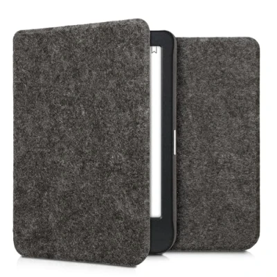 Afbeelding van kwmobile hoes geschikt voor Kobo Clara BW / Colour e reader beschermhoes van vilt donkergrijs