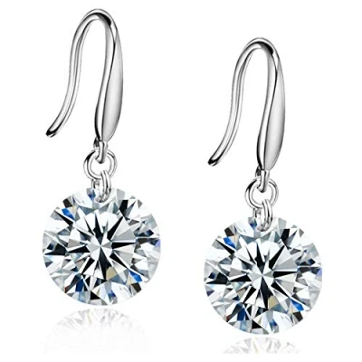 Afbeelding van Fu You Oorhangers, 925 sterlingzilver, met zirkonia, hangend, voor dames, Sterling zilver