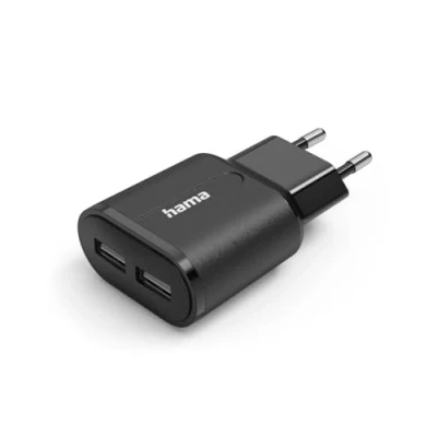 Afbeelding van Hama Oplader 2x USB A 12W Zwart