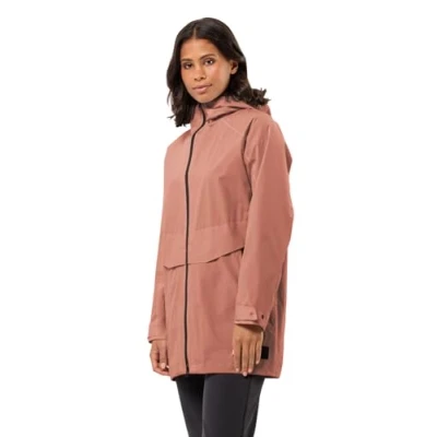 Afbeelding van Jack Wolfskin Mainkai LONG Regenjas, Dames, Maat: XS, Astro dust