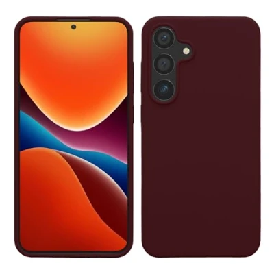 Afbeelding van kwmobile telefoonhoesje geschikt voor Samsung Galaxy S24 Plus Hoesje met siliconen coating Smartphone case in bordeaux violet