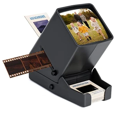 Afbeelding van 35mm Film en Dia Viewer voor Oude Dia&#039;s, Negatieve/Positieve 3x Vergroting Draagbare LED Verlichte Desktop met USB Power Kabel of Batterij Werking