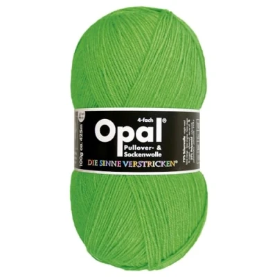 Afbeelding van Frida&#039;s Wollhaus Opal 100 g effen 4 voudige sokkengaren kousen breien viltvrije wol 35 kleuren (2011, neongroen)