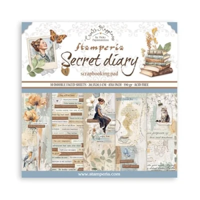 Afbeelding van Stamperia International KFT Create Happiness Secret Diary Papierblok 10 vellen, meerkleurig, 20,3 x cm (8&quot; 8&quot;)