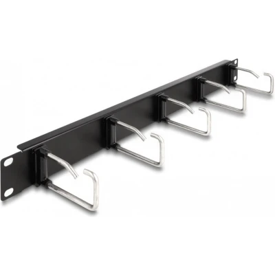 Afbeelding van Delock 19″ Kabelmanagement Rangierpanel mit 5 Metallbügel 1 HE schw
