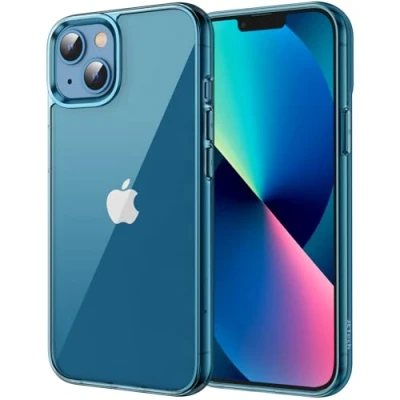 Afbeelding van JETech Hoesje voor iPhone 13 6,1 Inch, Schokbestendige Transparante Bumper Case, Antikras Doorzichtige Achterkant (Marineblauw)