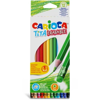 Afbeelding van Carioca kleurpotlood met gum Tita, 12 stuks in een kartonnen etui