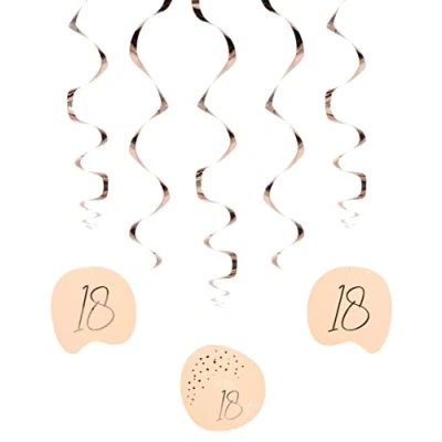 Afbeelding van Folat Hangdecoratie Elegant Lush Blush 18 Jaar 5 stuks
