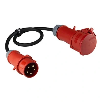 Afbeelding van CEE adapter krachtstroom 1m 16A stekker naar 32A koppeling krachtstroomadapter Doktorvolt 2551