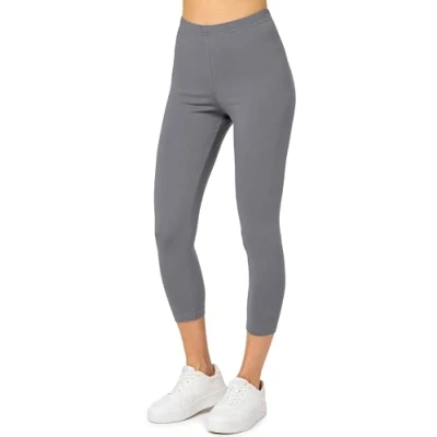 Afbeelding van Merry Style MS MS10 199 LE Dames Capri Leggings Sport Vrijetijdsbroek 3/4 Lengte Katoen Sporbroek Yogabroek Grijs XS