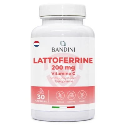 Afbeelding van Bandini® LACTOFERRINA 200 Immuno MG Lactoferrine per CAPSULE (30 capsules) Hooggedoseerd voedingssupplement met vitamine C Natuurlijke antioxidant voor het immuunsysteem