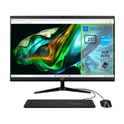 Afbeelding van Acer Aspire C27 1800 desktop pc, processor Intel Core i3 1305U, RAM 8 GB DDR4, 512 SSD, display 27 inch IPS FHD LED LCD, UHD, WLAN, webcam, Windows 11 Home