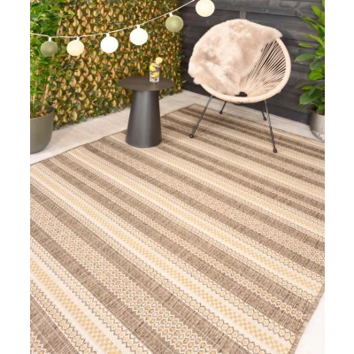 Afbeelding van Buitenkleed Strepen Coastal Path Beige 120x170 Cm