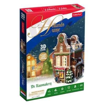 Afbeelding van Cubic Fun 3d Puzzel Hollandse Kaaswinkel LED verlichting Kerst