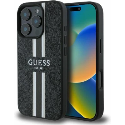 Afbeelding van CG Mobile Guess GUHMP16XP4RPSK hoes voor iPhone 16 Pro Max 6,9 inch zwart hardcase 4G bedrukte strepen