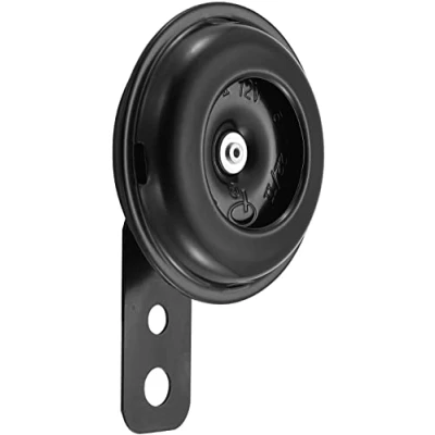 Afbeelding van PIQIUQIU Universele hoorn, claxon, 12 V, signaalhoorn voor motorfiets, auto, vrachtwagen, bromfiets, scooter, ATV, zwart gecoat metaal, 105 dB, waterdicht