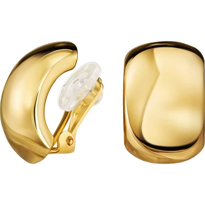 Afbeelding van Traveller Clip Oorbellen Oorclips Dames Goudkleurig Halfronde Ringen 22ct Verguld 138051