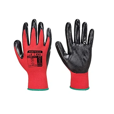 Afbeelding van Portwest A319 Flexo Grip Nitril Handschoen, Normaal, Grootte 2XL, Rood/Zwart