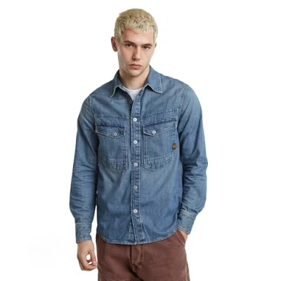Afbeelding van G Star RAW Dakota Regular Overhemd, blauw (Faded Coastal Waters D23006 d777 g797), XS