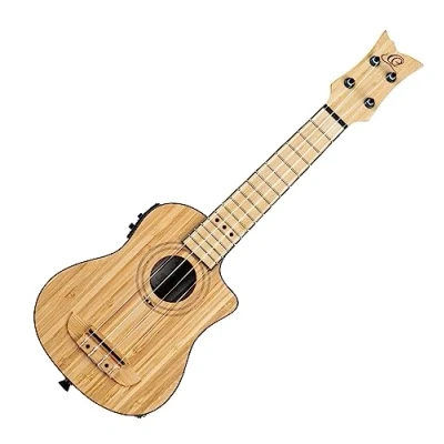 Afbeelding van Ortega RUNAB SO Bamboo Series Soprano Size Ukulele Natural E/A sopraan ukelele met gigbag