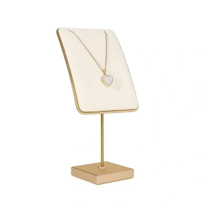 Afbeelding van GemeShou Beige sieradenstandaard kettinghouder, gouden ketting display staat voor verkoop, fluwelen kettinghanger opslag 【Beige】