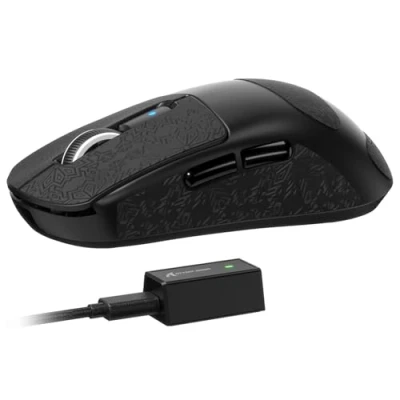 Afbeelding van ATTACK SHARK R6 draadloze 8KHz gamingmuis, SUPERLIGHT 42g, Nordic 52840 MCU, PixArt PAW3950MAX gamingsensor, BT/2.4G / bedraad, 6 instelbare DPI tot 42000, 250mAh batterij, PC/Mac (zwart + tape)