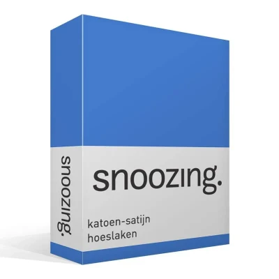 Afbeelding van Snoozing Katoen satijn Hoeslaken Lits jumeaux 160x200 cm Meermin