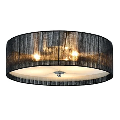 Afbeelding van Plafondlamp plafonnière Helena 12xØ40 cm zwart wit 3xE27