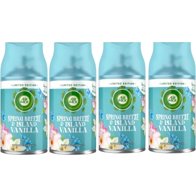 Afbeelding van 4x Airwick Freshmatic Navulling Spring Breeze &amp; Island Vanille 250 ml