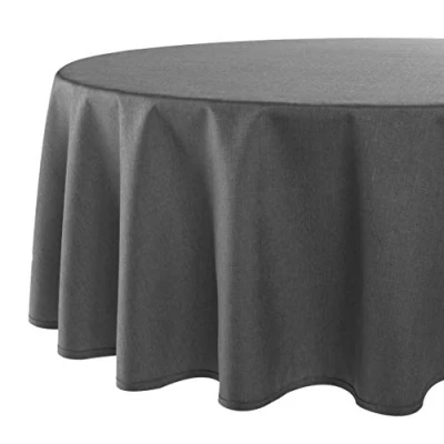 Afbeelding van Tischdeckenshop24 tafelkleed Wenen, antraciet, 140 cm rond, vlekbescherming, voor het hele jaar door