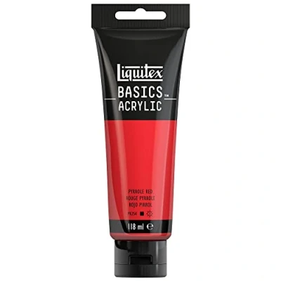 Afbeelding van Liquitex Basics 8870061 Monopigmenteerde acrylverf, kunstenaarspigmenten, lichtecht, gemiddelde viscositeit, archiefkwaliteit, zijdeglanzende afwerking, 118ml Pyrrole Red