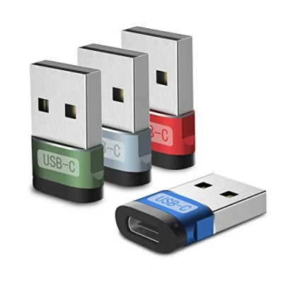 Afbeelding van sunshot USB Cauf stekkeradapter (4 pack) [aluminium behuizing, hoge stabiliteit] C naar adapter compatibel met AirPods 3, iPad Mini/Air, iPhone 12 Pro Max, Apple Watch Series 7 enz