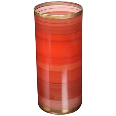 Afbeelding van Angela neue Wiener Werkstaette Cilindervaas Elegance glazen vaas, beschilderd, veredeld met echt goud, cilindervorm, glas, rood, h = 25 cm, d 11 cm