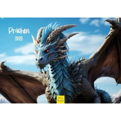Afbeelding van Edition Seidel Premium kalender draak 2025, formaat DIN A3, wandkalender, mythologie, fantasy, sprookjes, saga&#039;s, draak, vliegende monsters