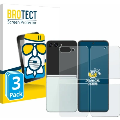Afbeelding van BROTECT Screenprotector voor Samsung Galaxy Z Flip 5 (Voor+Achter) Folie Beschermfolie Beschermglas matte (3 Stuks)