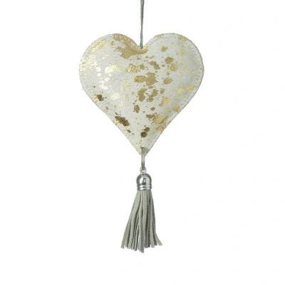 Afbeelding van Parlane Hanger Leder Heart Wit 10 cm