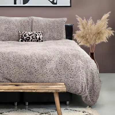 Afbeelding van Dekbedovertrek Teddy Fluffy Tiger Taupe Bestel gemakkelijk online Y not 1 Persoons 140x200/220